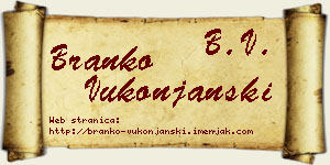 Branko Vukonjanski vizit kartica
